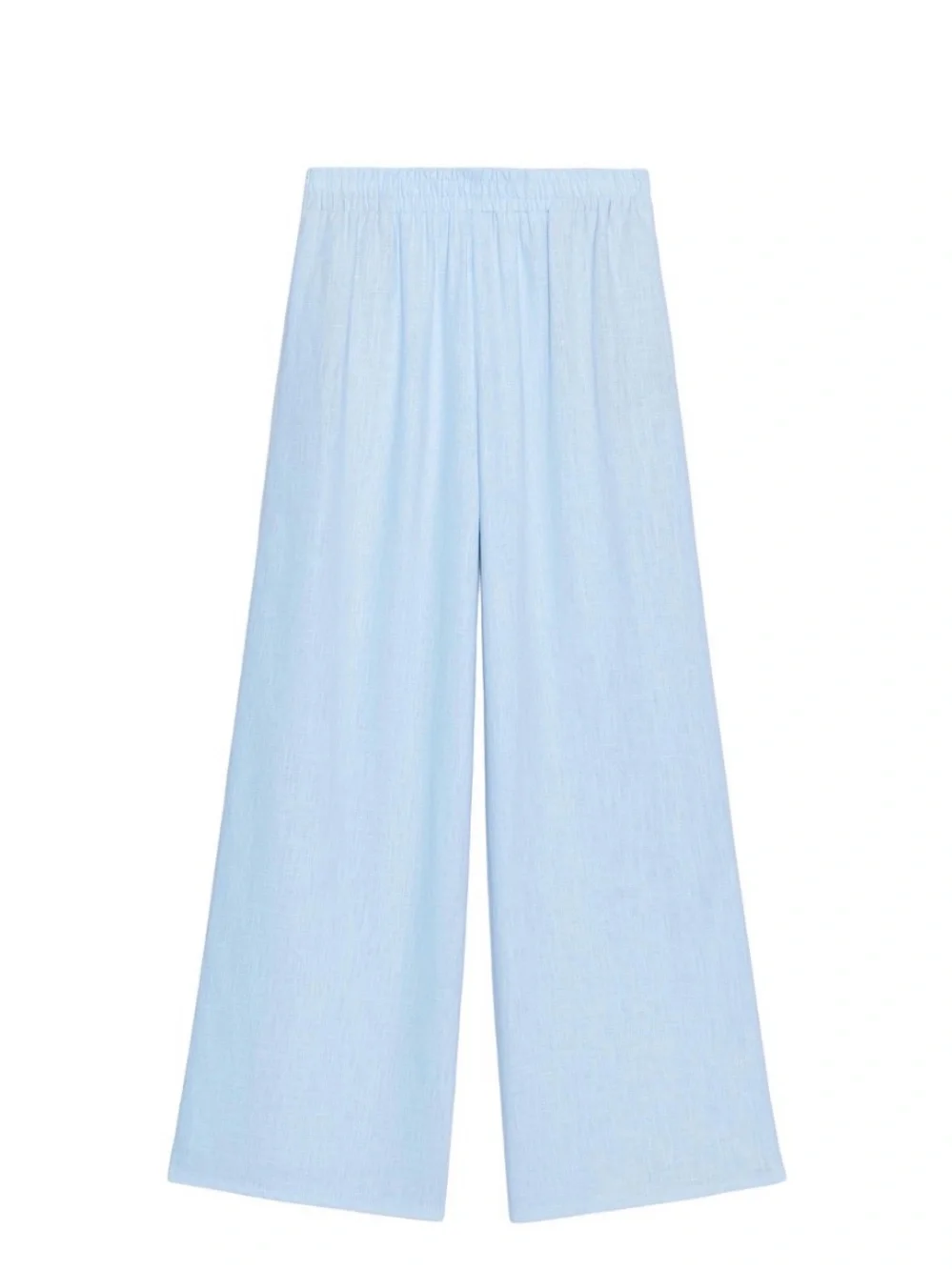 Zara Linen Blue Wide-Leg Women's Pants